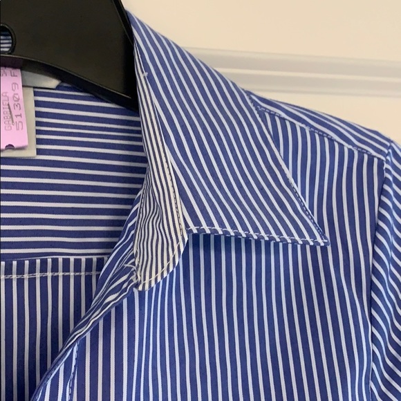 H&M Blue Stripe Button Down Shirt Blouse - Picture 3 of 3